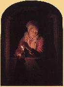 Gerard Dou Old Woman with a Candle Sweden oil painting artist